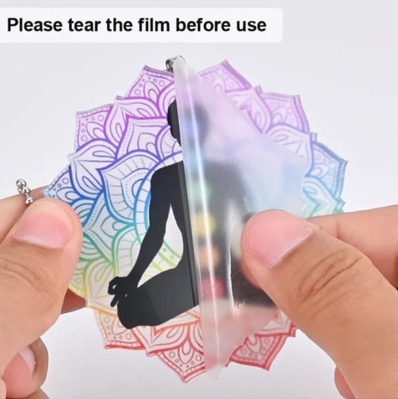 Yoga Lotus Rear View Mirror Charm - Picture 2 of 4